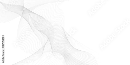 Abstract template background with wave design. Digital frequency track equalizer. Stylized line art background. White background with gray waves line.