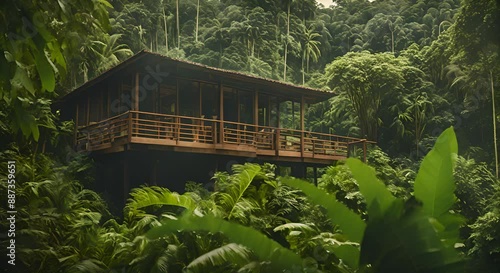 modern rain forest eco lodge photo