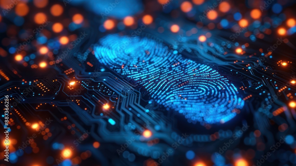 Digital Fingerprint on Circuit Board Digital Fingerprint on Circuit Board