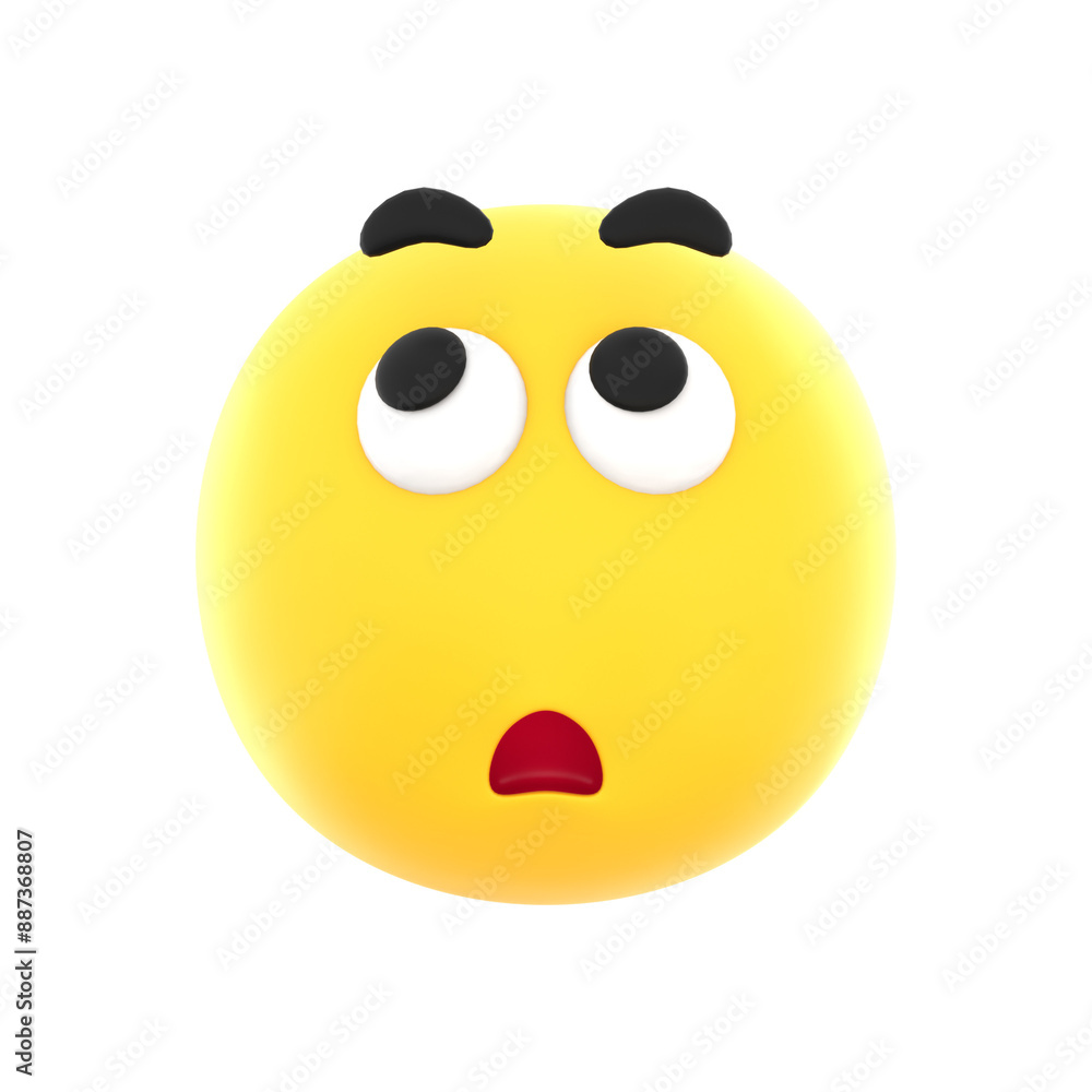 Fototapeta premium Cute Confused Emoji