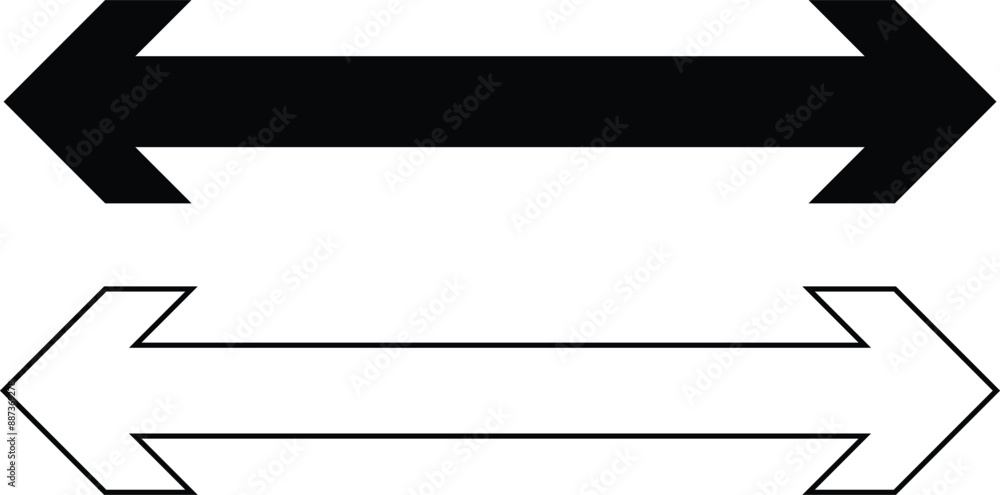 Black long Arrow Design Double Arrow Icon Style eps 10 Black long Arrow Design Double Arrow Icon Style eps 10
