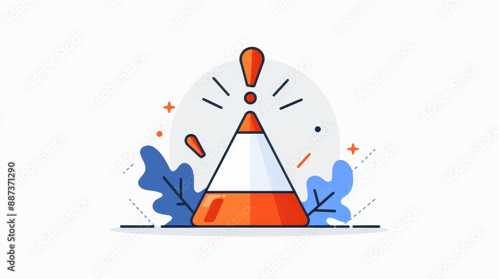 Catch attention with a bold exclamation mark continuous line art vector ...