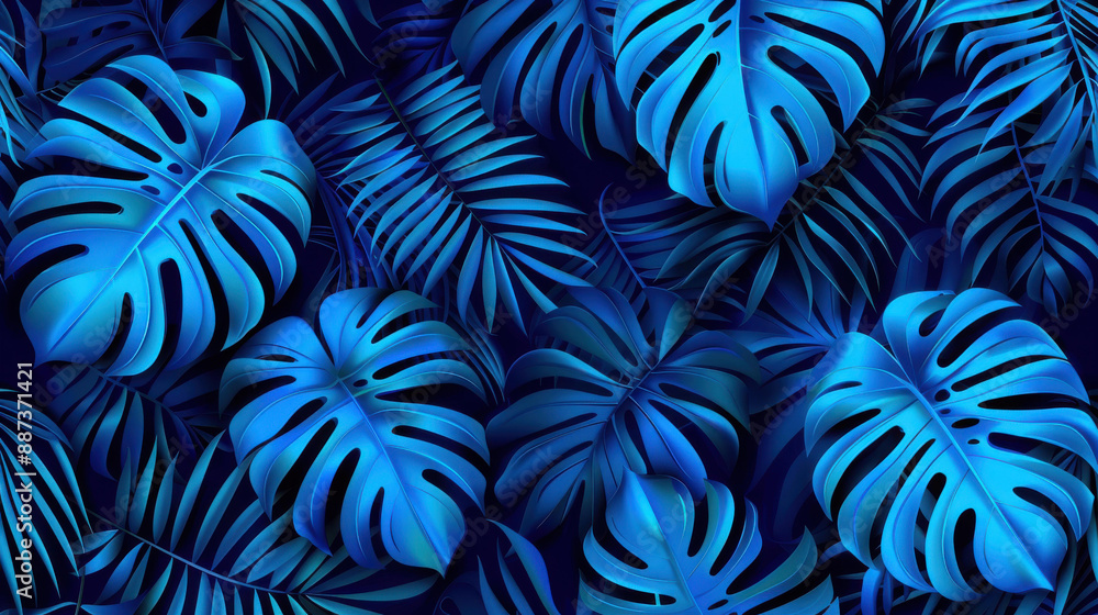 Unique handdrawn tropical leaves seamless pattern. Perfect for fabrics, wallpapers, and fashion designs. Unique handdrawn tropical leaves seamless pattern. Perfect for fabrics, wallpapers, and fashion designs.