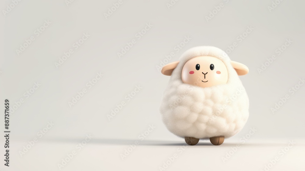Adorable 3D cartoon sheep in a cute and happy design, perfect for illustrations and character design. Adorable 3D cartoon sheep in a cute and happy design, perfect for illustrations and character design.