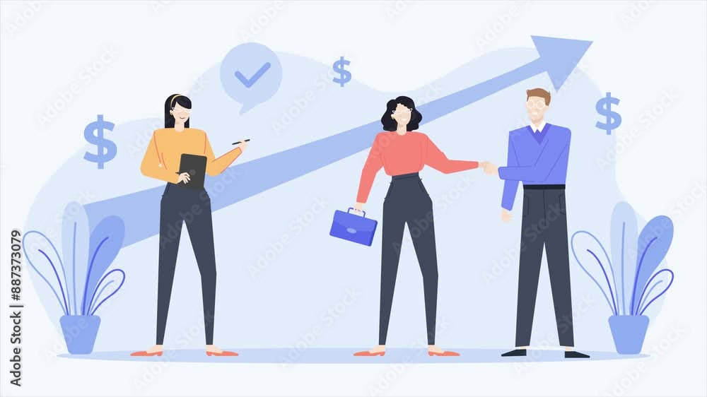 illustration of teamwork and business cooperation animated video illustration of teamwork and business cooperation animated video