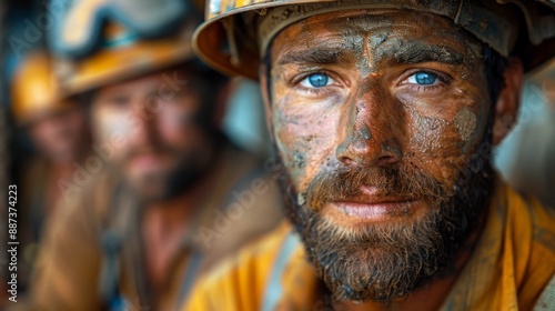 Wallpaper Mural Construction workers dressed in yellow safety gear are immersed in their tasks on a construction site, showcasing the diligence and teamwork needed for successful building projects. Torontodigital.ca