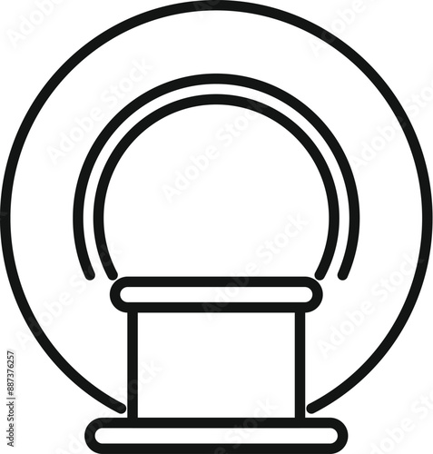 Line art icon of a mri scanner used for medical diagnosis, showing the concept of healthcare technology