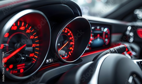 A high-resolution close-up of the instrument cluster displaying speedometer photo