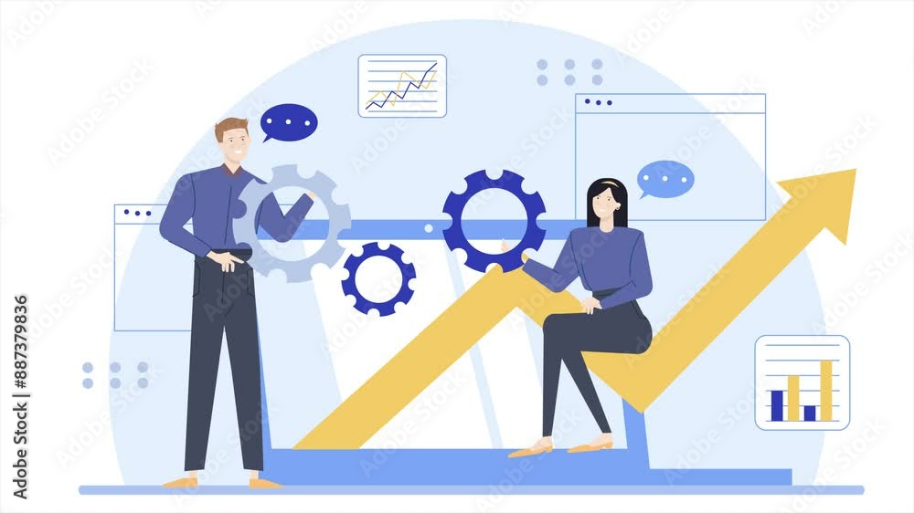 illustration of business management team isolated animated video illustration of business management team isolated animated video