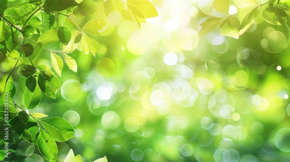 Sunlit Green Leaves Background Sunlit Green Leaves Background