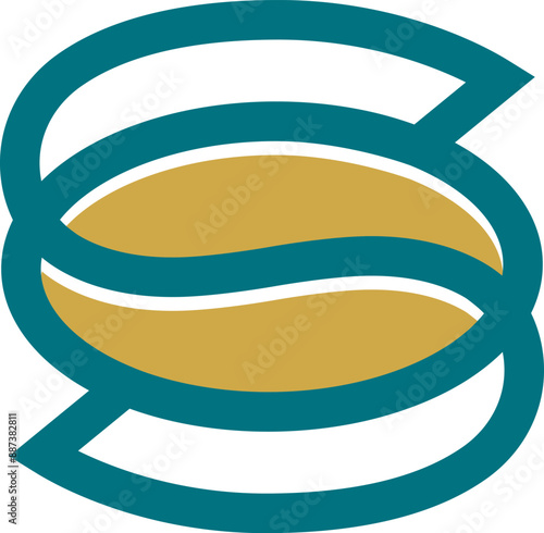 a letter s logo combined with coffee beans