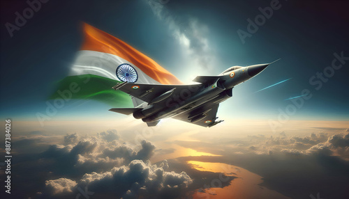 An India flag banner and poster design nation celebration background photo