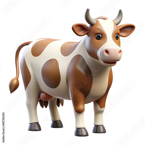 cow isolated 3d cartoon style illustration