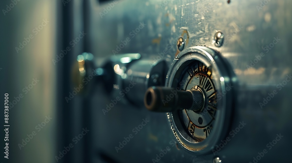 Turning a password on dial for open the safe box Keep money and valuables in the vintage safe box steel Stealing or keeping money and valuables safe : Generative AI Turning a password on dial for open the safe box Keep money and valuables in the vintage safe box steel Stealing or keeping money and valuables safe : Generative AI