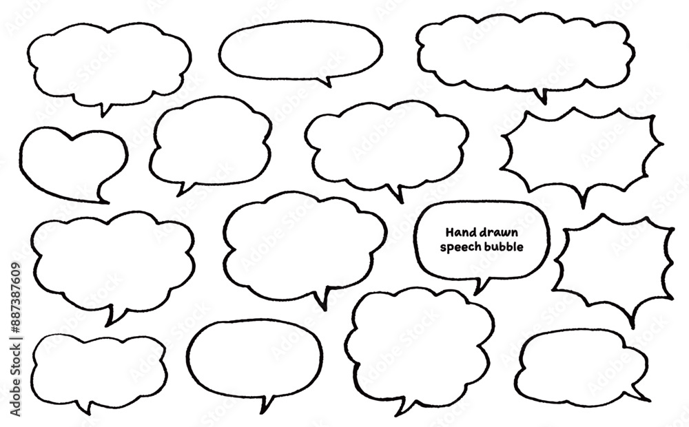 Obraz premium 手描き感たっぷりの吹き出し素材