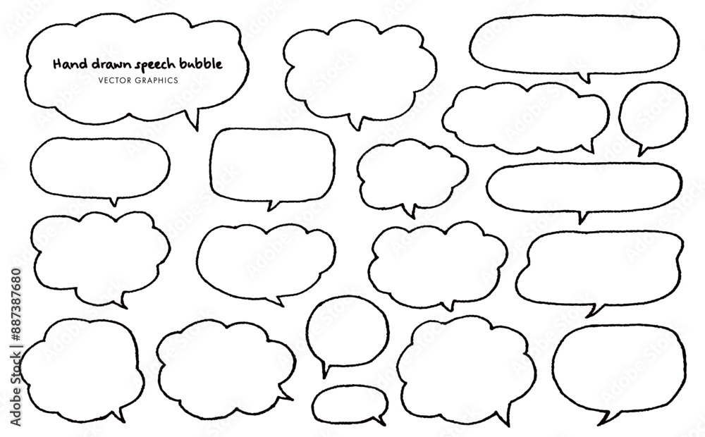 Obraz premium 手描き吹き出しデザイン素材
