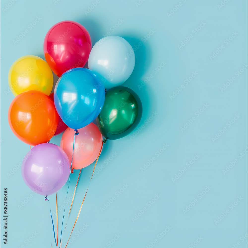 A bunch of colorful balloons, including red and yellow, floats for a festive celebration A bunch of colorful balloons, including red and yellow, floats for a festive celebration