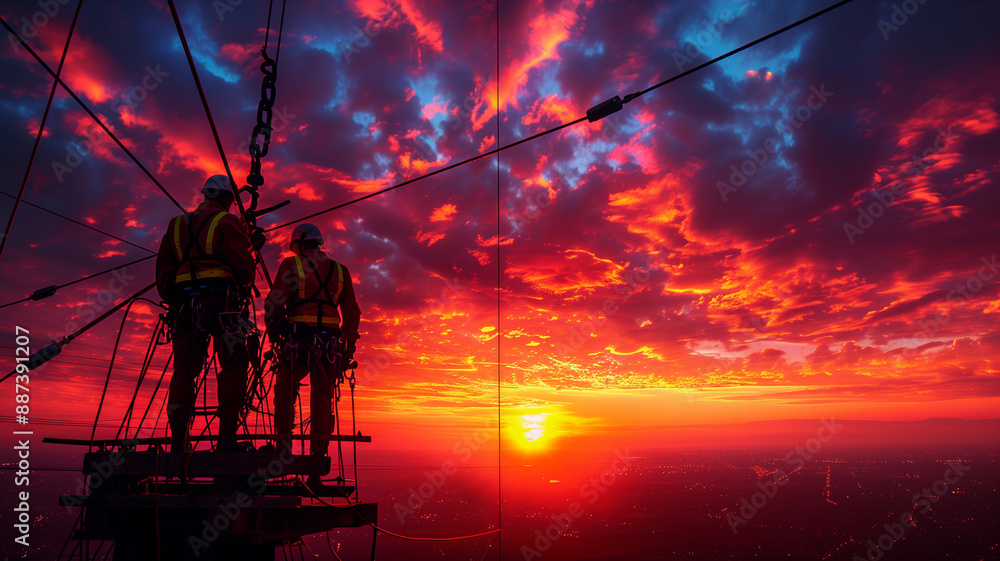 Fototapeta premium sunset in the mountains