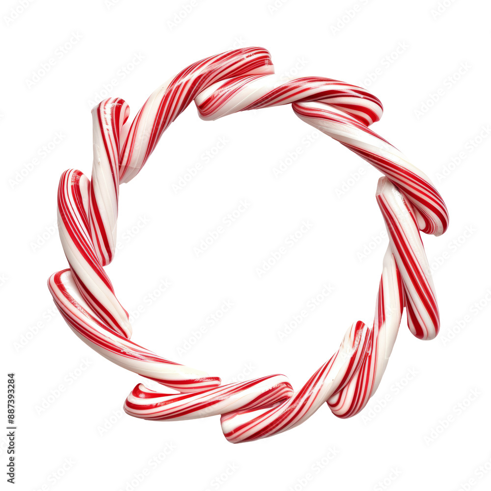 Fototapeta premium Red and White Candy Canes in a Circle.