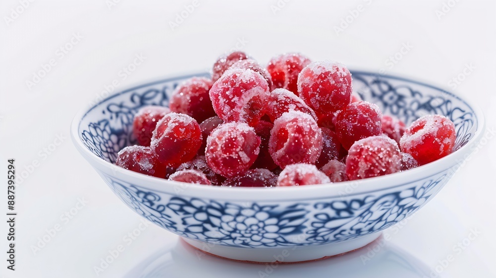 Tang Hulu sugarcoated fruit hawthorn traditional Chinese snack street food red vibrant sweet crunchy culinary : Generative AI Tang Hulu sugarcoated fruit hawthorn traditional Chinese snack street food red vibrant sweet crunchy culinary : Generative AI