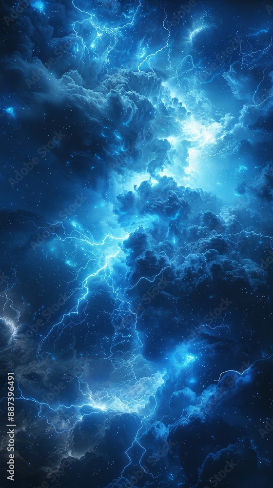 Dynamic digital artwork showcasing intense blue lightning bolt pattern against a dark background, symbolizing energy and power. Dynamic digital artwork showcasing intense blue lightning bolt pattern against a dark background, symbolizing energy and power.