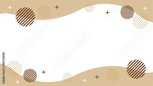 幾何学　ウェーブ　茶色　水玉　キラキラ　チョコレートイメージ　背景