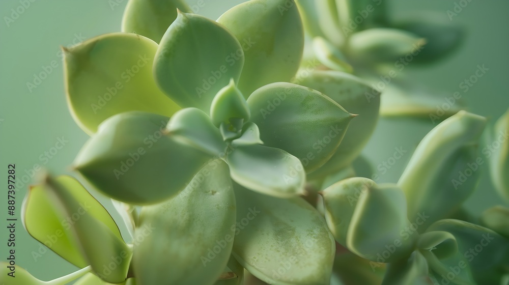 close up of succulent jade plant money plant flower : Generative AI close up of succulent jade plant money plant flower : Generative AI