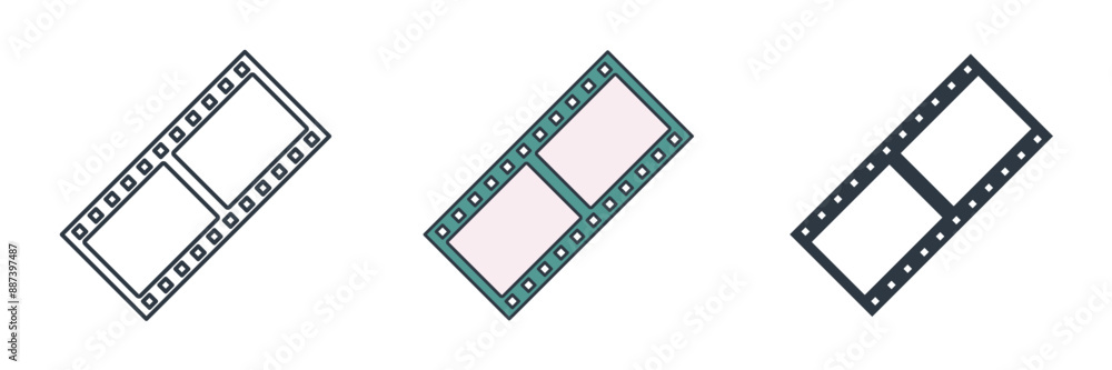 film strip icon theme symbol vector illustration isolated on white background film strip icon theme symbol vector illustration isolated on white background