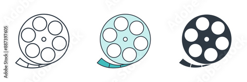 Film reel icon theme symbol vector illustration isolated on white background