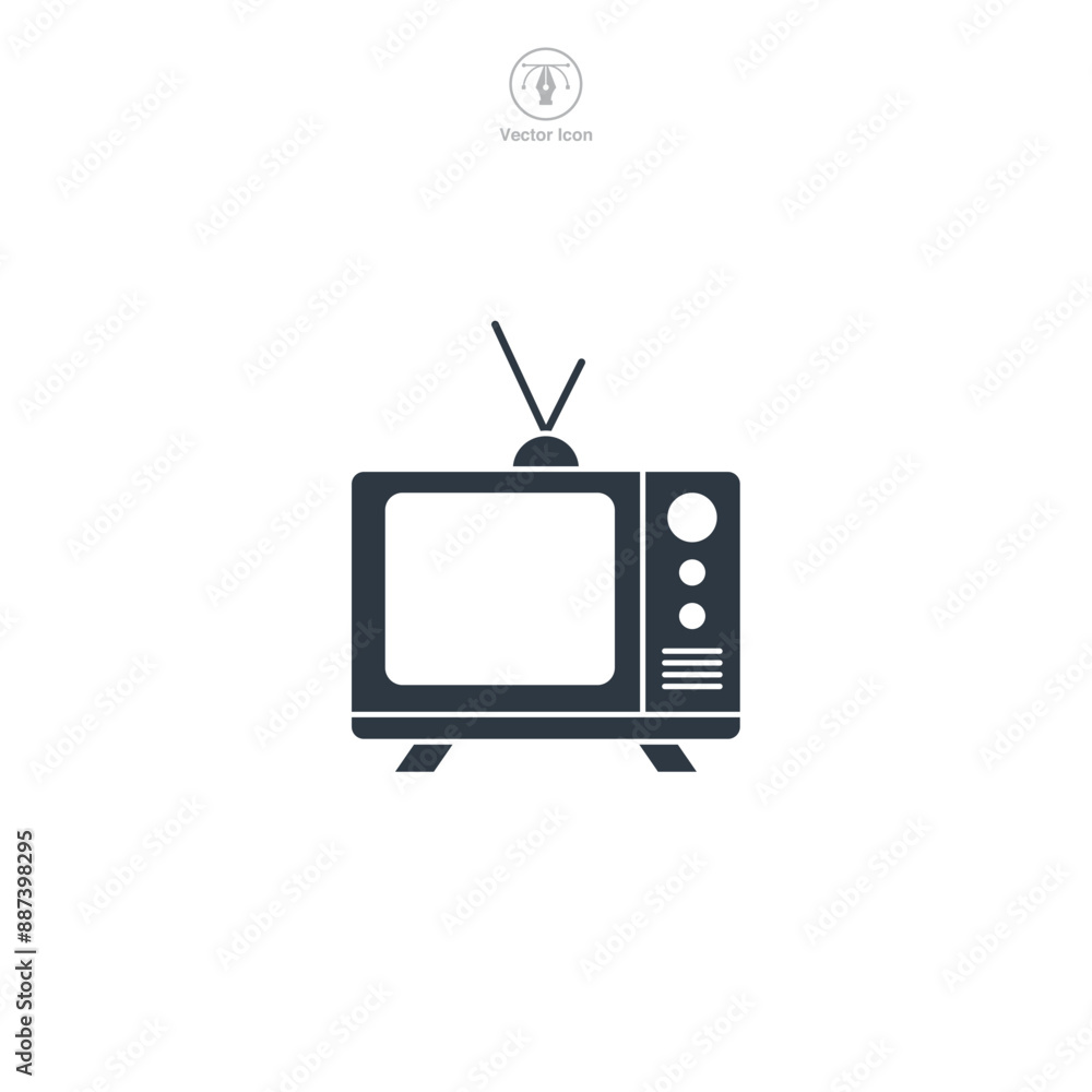 Television icon theme symbol vector illustration isolated on white background Television icon theme symbol vector illustration isolated on white background