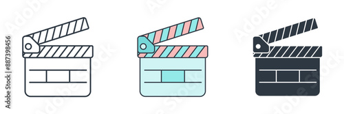 Clapperboard icon theme symbol vector illustration isolated on white background