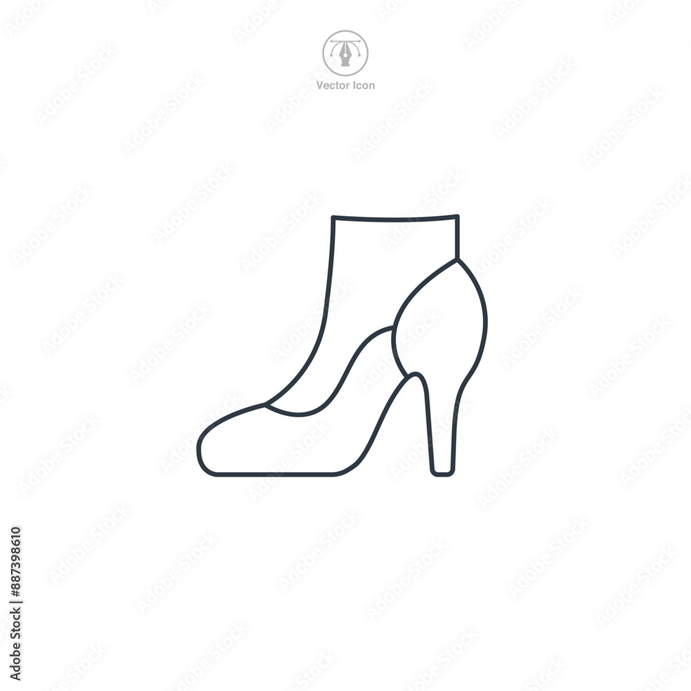 Dance Shoes icon theme symbol vector illustration isolated on white background Dance Shoes icon theme symbol vector illustration isolated on white background