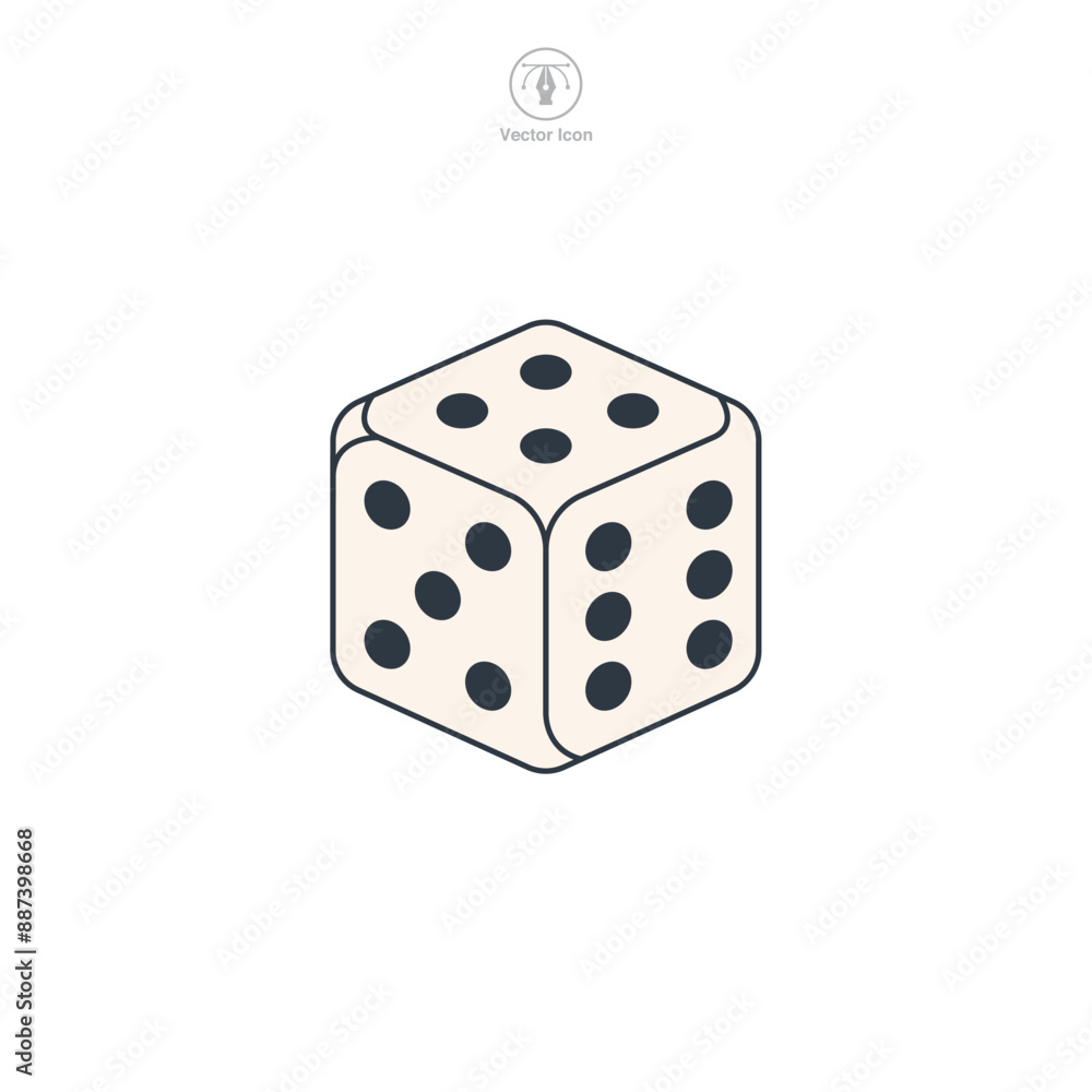 Dice cube icon theme symbol vector illustration isolated on white background Dice cube icon theme symbol vector illustration isolated on white background