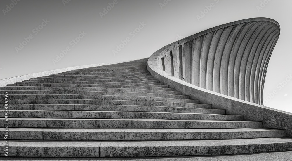 Obraz premium black and white staircase