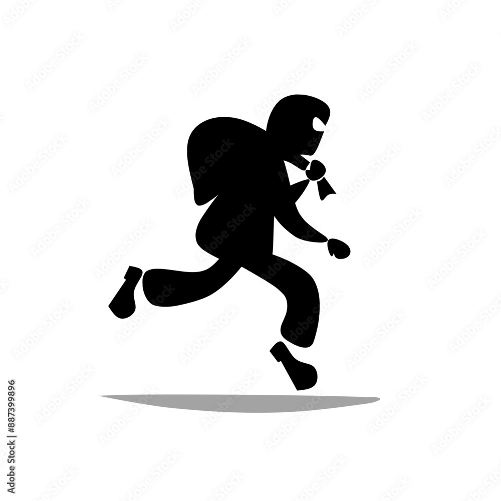 silhouette of a thief vector illustration isolated on white silhouette of a thief vector illustration isolated on white