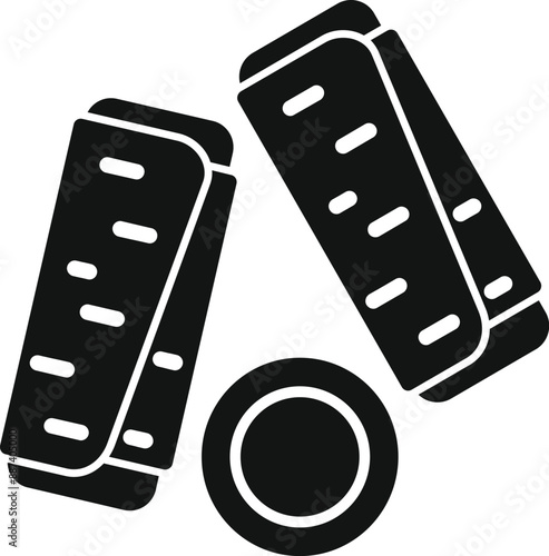 Delicious turkish baklava dessert presenting honey sweet food icon in glyph style