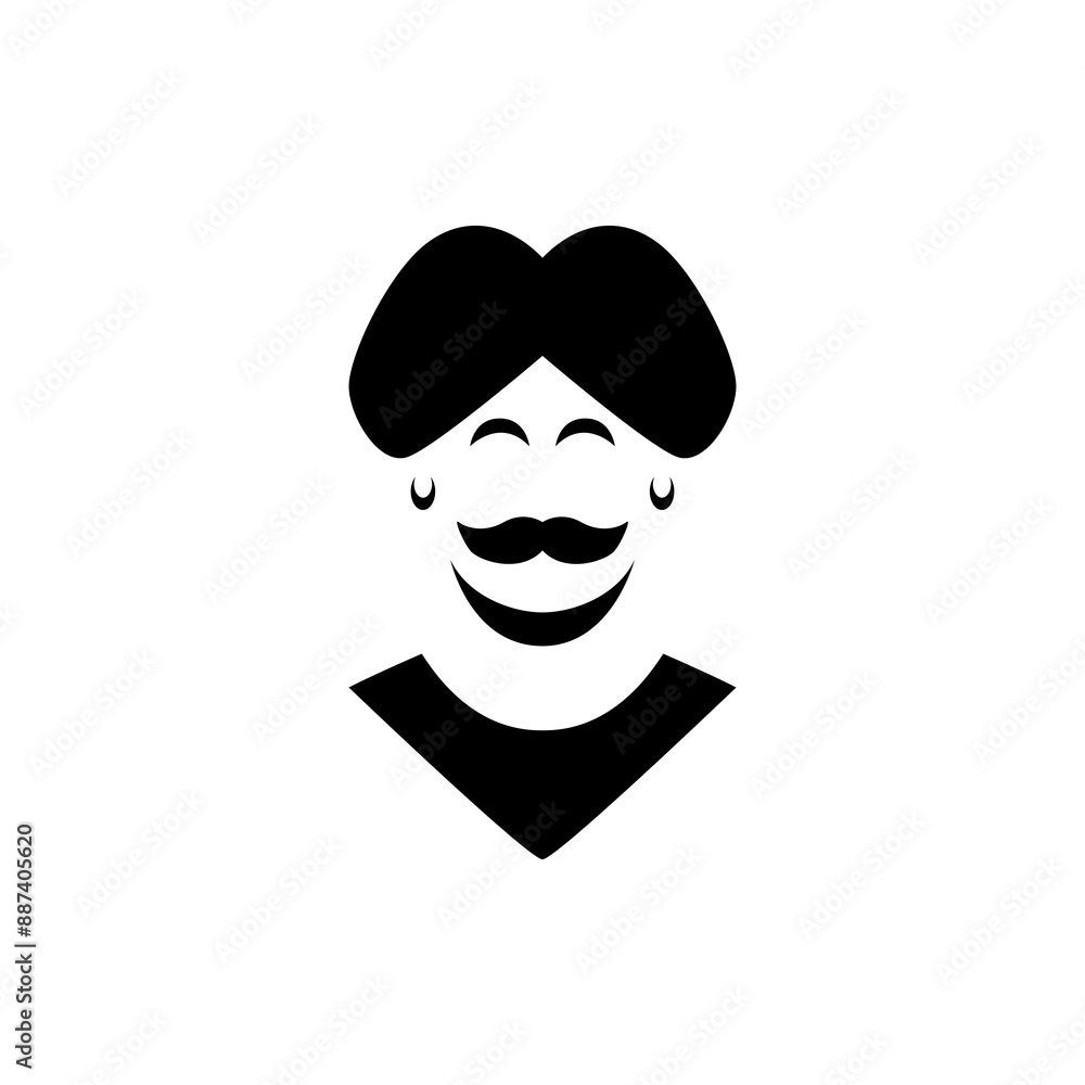 indian culture man unique logo design flat vector indian culture man unique logo design flat vector