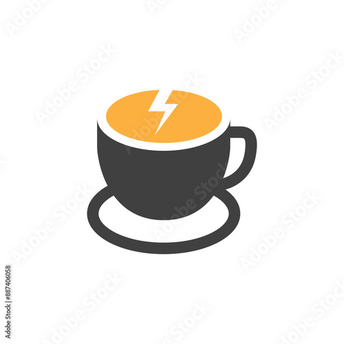 a cup of coffee cafe concept flat logo design vector