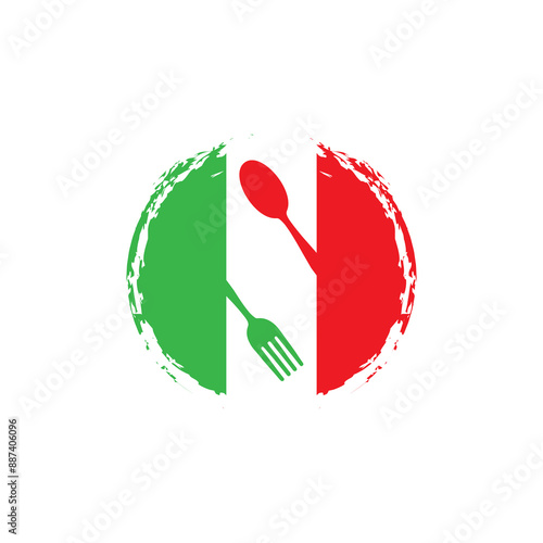 italian food business restaurant colorful logo design vector