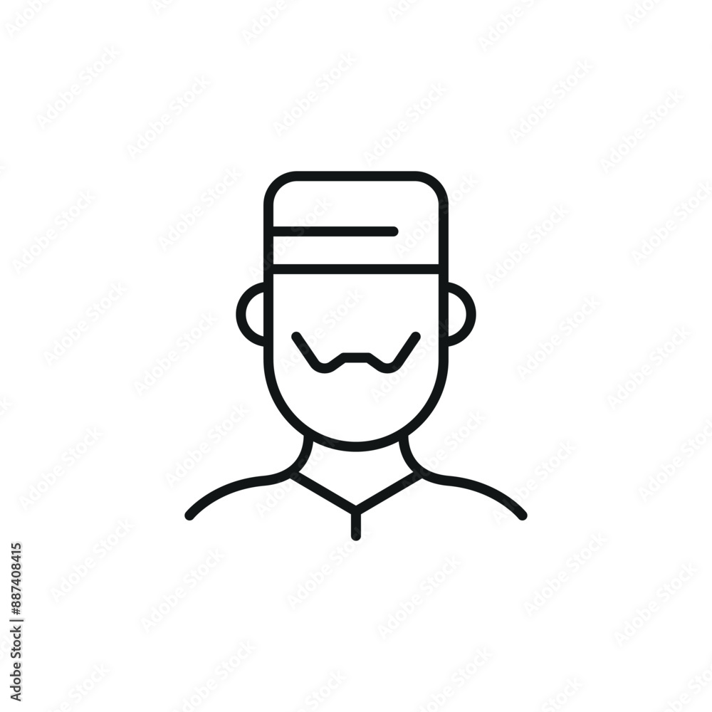Muslim Man icon. Simple Muslim man icon for social media, app, and web design. Vector illustration.