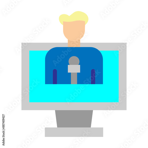 News Anchors Vector Flat Icon Design