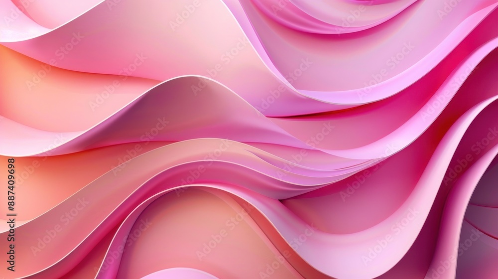 Obraz premium Magenta dynamic 3D shape with pink gradients. Abstract corporate background