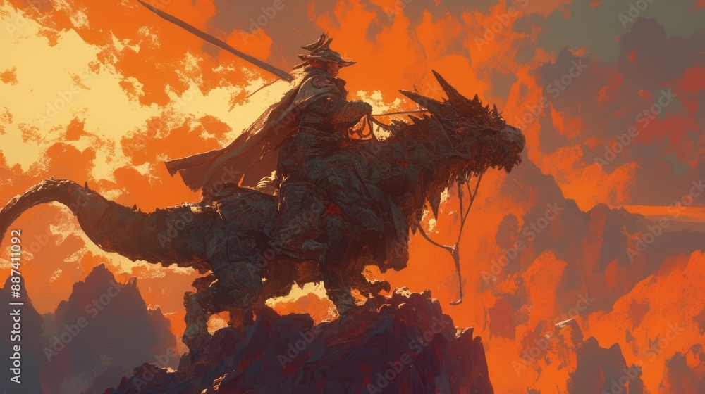 Obraz premium Dragon Rider Ascending