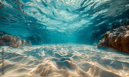 Underwater Abstract Patterns, Abstract composition of underwater sand patterns and textures photo