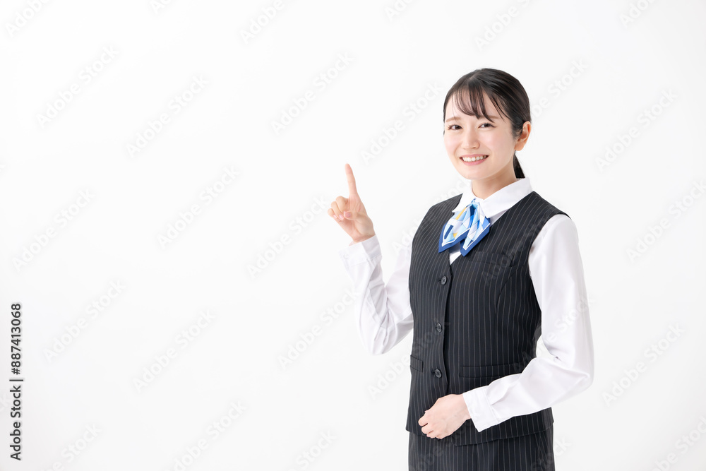 おすすめ・指差すビジネス女性 おすすめ・指差すビジネス女性