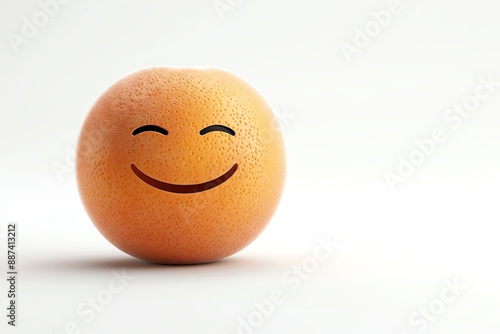 Wallpaper Mural peach, smile emoji, 3d animation, simple, white solid background, no shadow Torontodigital.ca