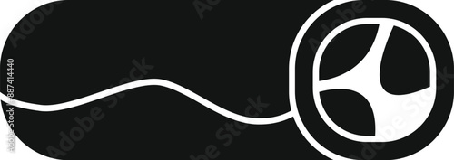 Simple icon representing a shawarma being rolled by a chef