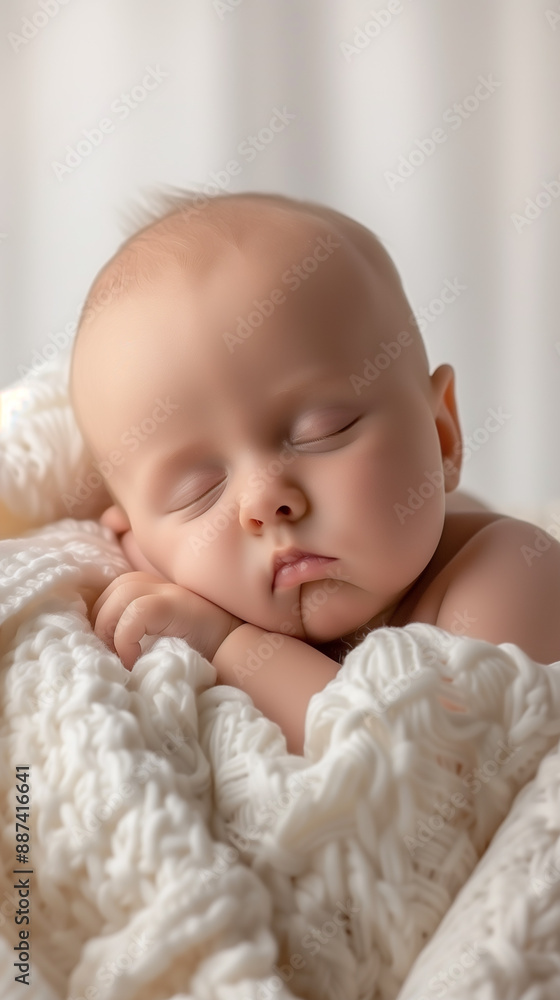 Tender moment of a newborn baby sleeping soundly, wrapped in white, highlighting the softness and innocence of early life. Ideal for family and newborn photography themes. Tender moment of a newborn baby sleeping soundly, wrapped in white, highlighting the softness and innocence of early life. Ideal for family and newborn photography themes.