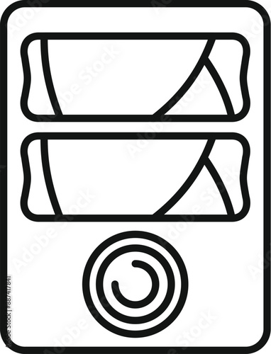 Line art icon of a crypto mining farm generating cryptocurrency