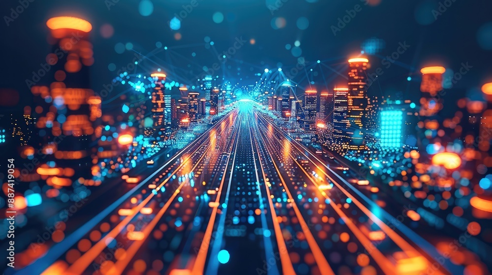 Obraz premium Digital 5G Networks and Connectivity Symbols. Generative AI.